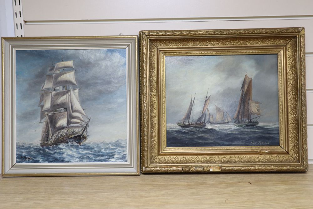 Max Parsons A.R.C.A. (1915-1998), oil on board, Joseph Conrad, signed and dated 1972 and another of fishing vessels